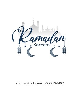 Elegant Ramadan Kareem Islamic festival text design background vector