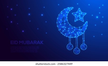 Elegant Ramadan Kareem Mubarak Background with Arabic Calligraphy, Crescent Moon, and Lantern Design
