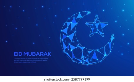 Elegant Ramadan Kareem Mubarak Background with Arabic Calligraphy, Crescent Moon, and Lantern Design
