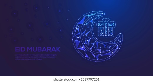 Elegant Ramadan Kareem Mubarak Background with Arabic Calligraphy, Crescent Moon, and Lantern Design
