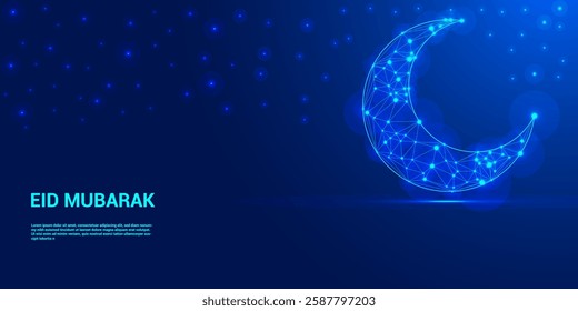 Elegant Ramadan Kareem Mubarak Background with Arabic Calligraphy, Crescent Moon, and Lantern Design
