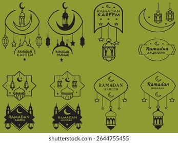 Elegant Ramadan Kareem and Mubarak Graphic Design Collection