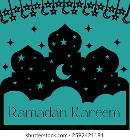 Elegant Ramadan Kareem Template  Islamic Festival Design Mosque, Crescent Moon, Lantern  Perfect for Social Media, Flyers, Posters, Invitations Holy Month Celebration Blessings