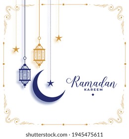 elegant ramadan kareem white greeting decorative design
