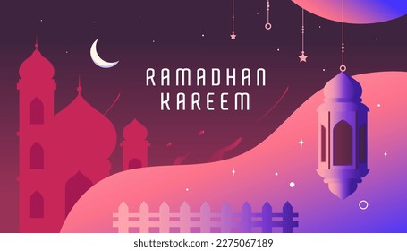 Elegant ramadan kareem wish muslim festival