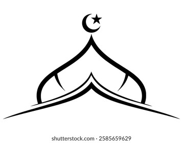Elegant Ramadan-themed logo featuring a stylized mosque dome icon in silhouette. Perfect for Islamic branding, Ramadan Kareem designs, Muslim festivals, and spiritual themes. Modern and minimalist.