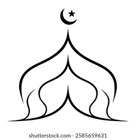 Elegant Ramadan-themed logo featuring a stylized mosque dome icon in silhouette. Perfect for Islamic branding, Ramadan Kareem designs, Muslim festivals, and spiritual themes. Modern and minimalist.