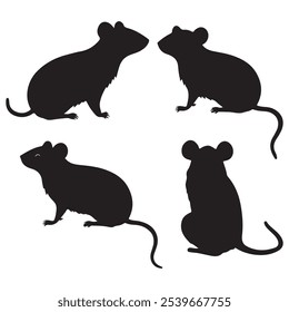 Elegant Rat Silhouette: A Study in Shadows and Shapes