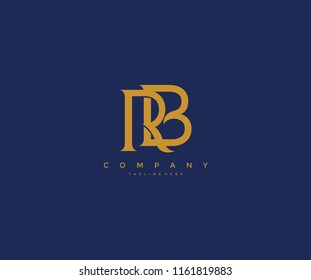 Elegant RB Letter Linked Monogram Logo Design