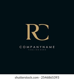 elegante RC carta moda vetor logotipo