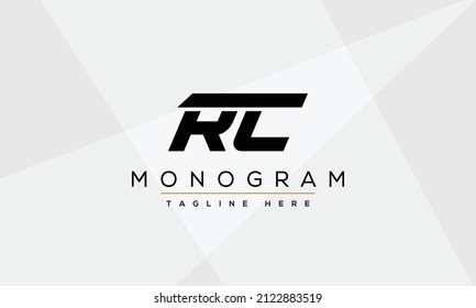 Diseño elegante de logotipo de monograma vinculado a la letra RC