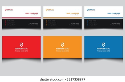 Elegant real estate construction property building house home for sale horizontal business card design template. Abstract modern corporate professional company name visiting card template design.