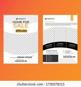 Elegant Real Estate Flyer Home for Sale for Modern Home Interior Design Editable Vector Template