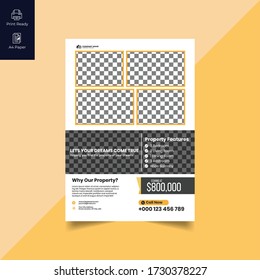 Elegant Real Estate Flyer Home for Sale for Modern Home Interior Design Editable Vector Template