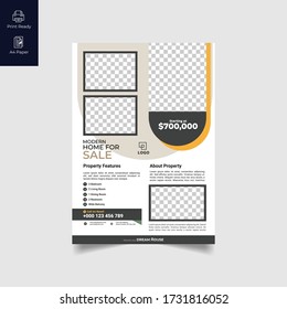 Elegant Real Estate Flyer Home for Sale for Modern Home Interior Design Editable Vector Template