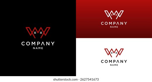 Elegant Real Estate Logo Design with Initial W and House Icon