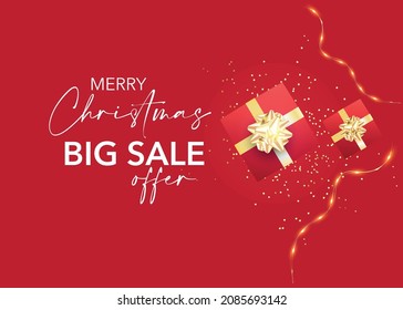 Elegant and realistic Christmas background with vector offer design 