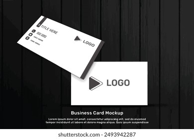 Elegant realistic corporate visit card mockup | Garden background with bussiness card with business design | Mockup of business card front and back | Minimalistic composition of business card mockup