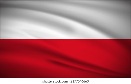 Elegant realistic Poland flag background. Poland Independence Day design
