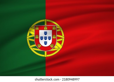 Elegant realistic Portugal flag background. Portugal Independence Day design
