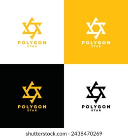 elegant realistic stars with intersecting and intertwining stripes style vector illustration logo concept designs