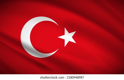 Elegant realistic Turkey flag background. Turkey Independence Day design