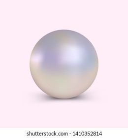 Elegant realistic vector pearl, decoration element. Logo, icon pearls for the design advertising of jewelry shop, cosmetics, jewelry and more.