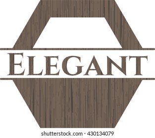 Elegant realistic wooden emblem