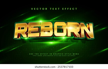 Elegant reborn editable vector text effect, suitable for green elegant theme.