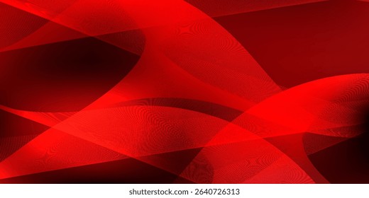 Elegant red abstract background featuring a smooth gradient and flowing wave lines, perfect for presentations, banners, or modern design themes.