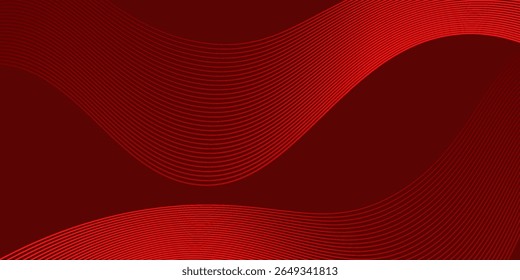 Elegant red abstract background with smooth flowing wave lines, creating a dynamic and stylish visual. perfect for branding, marketing, or digital content.