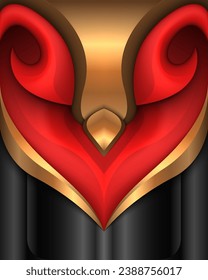 Elegant Red Abstract Geometric Black and Gold Luxury Design