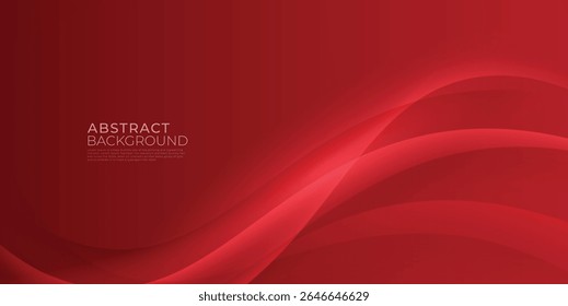 Elegant red abstract wave background with smooth curves and modern gradient design. Vector