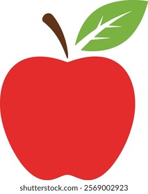 Elegant Red Apple Art with Minimal White Background