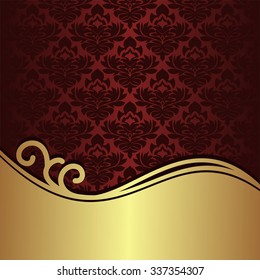 Elegant red Background with golden Border