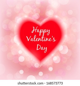 Elegant red background with hearts and place for text. Valentine's Day. Vector Illustration.