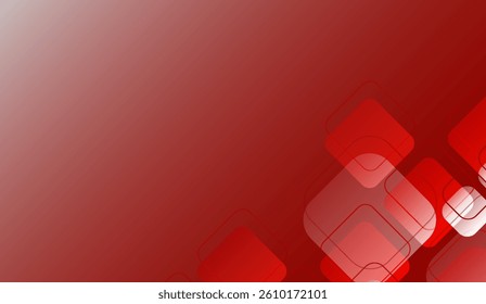 Elegant Red Background with Layered Rounded Squares for Modern Designs, Ideal for Presentations and Digital Media with a Sophisticated Touch and Clean Aesthetic