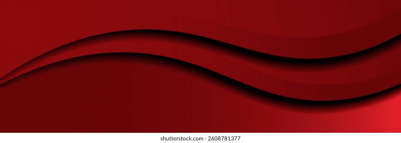 Elegant red background with smooth, flowing wave shapes and subtle shadows, creating a modern and luxurious design.