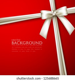 Elegant Red Background With White Bow