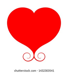 "Elegant red big heart icon on a white background.Graphic design in the concept of love,love emblem.Love symbol for Valentine's Day.vector illustration."
