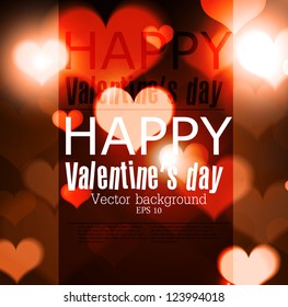 Elegant  red billboard  with hearts and place for text. Valentine's Day. Vector Illustration.