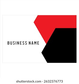 elegant red and black pentagon shape vector, business card design.
