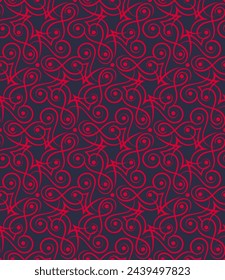 Elegante patrón sin costuras rojo y negro. Ilustración vectorial para impresión, tela, cubierta, embalaje, decoración interior, decoración de blogs y otros sus proyectos.