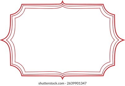 Elegant red border frame design with decorative edges and blank space for text or announcements