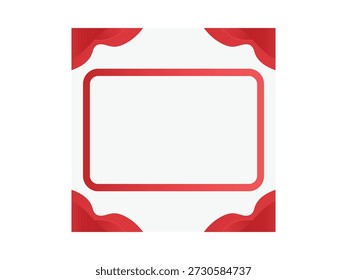 Elegante marco bordeado rojo ideal para texto, certificados o Elementos decorativos con acentos de esquina estilizados