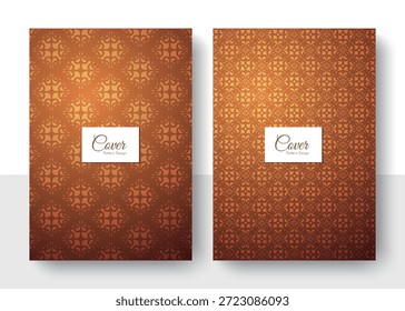 Elegante Colección de diseño de cubierta de patrón adornado rojo y marrón