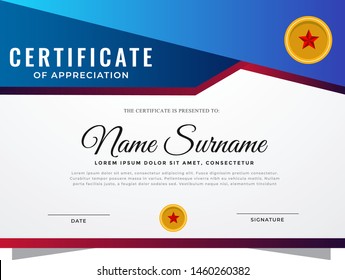 Elegant red certificate template design