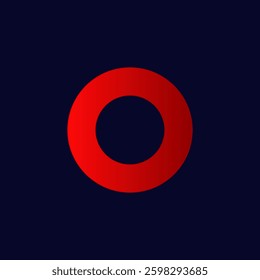 Elegant red circle graphic with a smooth color shift showcases a clean, modern design focus.