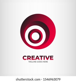 Elegant Red Circle Logo Design. Creative Vector Design for Business Sign, Identity, Label, Badge. Initial O Logo Concept