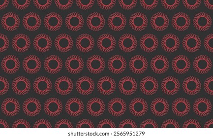 Elegant red circular pattern on a dark gray background.  Perfect for website backgrounds, textile designs, or any project needing a sophisticated geometric texture.